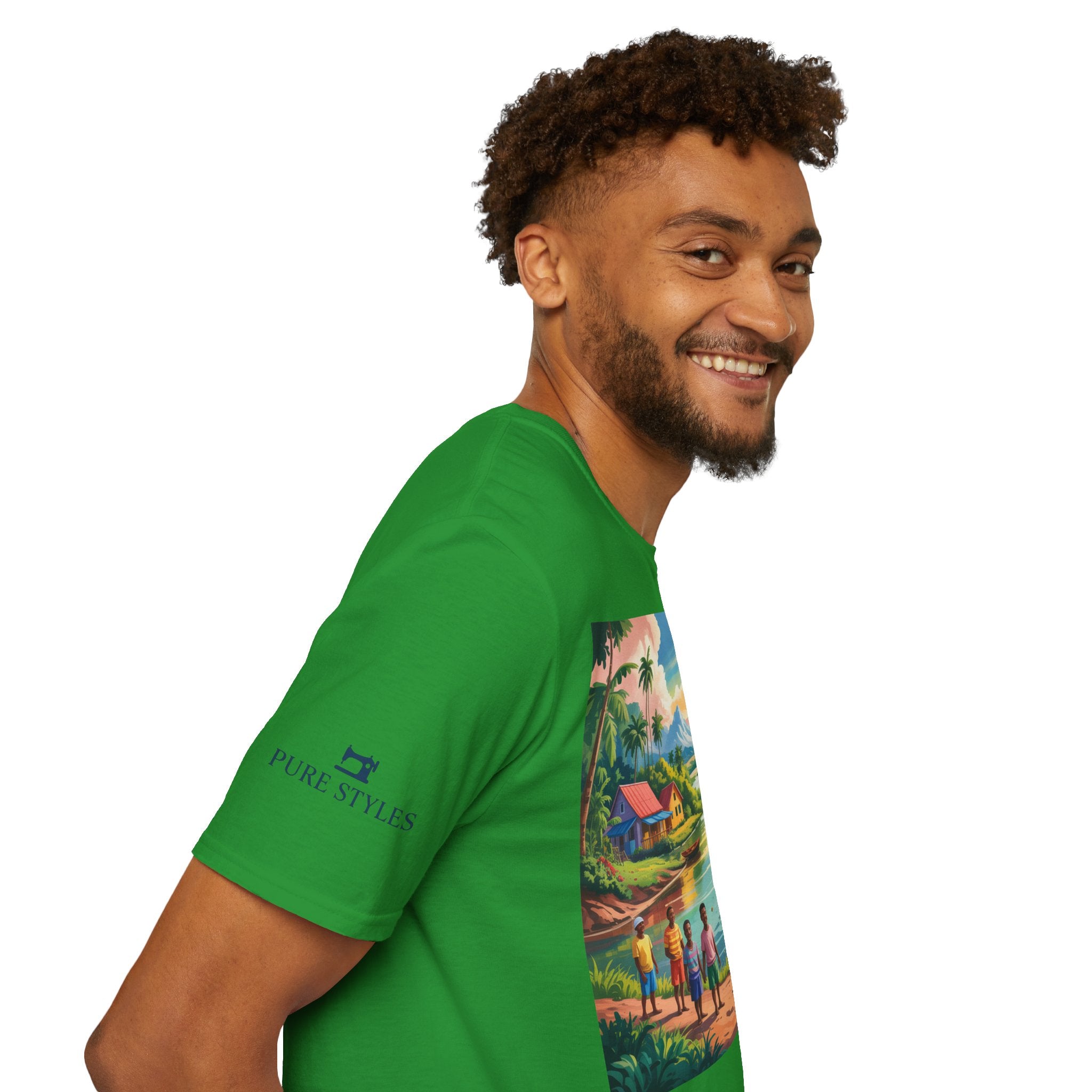 T-Shirt with Vibrant Landscape Design for Nature Lovers, Gift for Birthdays, Summer Trips, Relaxation, Graphic Tee, Pure Styles