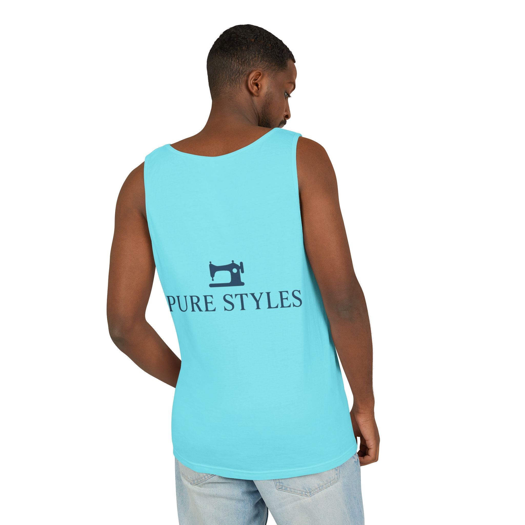 Vibrant Tropical Scene Tank Top - Unisex Summer Wear, Beach Casual, Vacation Apparel, Gift for Nature Lovers, Relaxed Fit Fashion